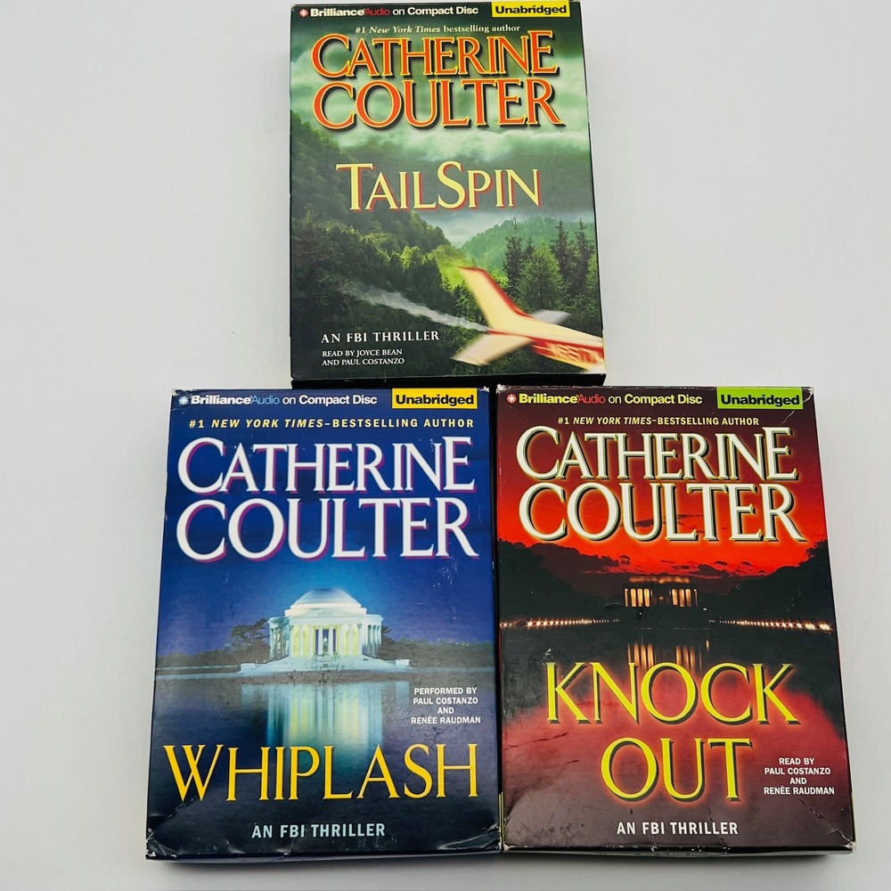 Catherine Coulter FBI Thriller Audiobook CD Lot‎ TailSpin Whiplash Knock Out